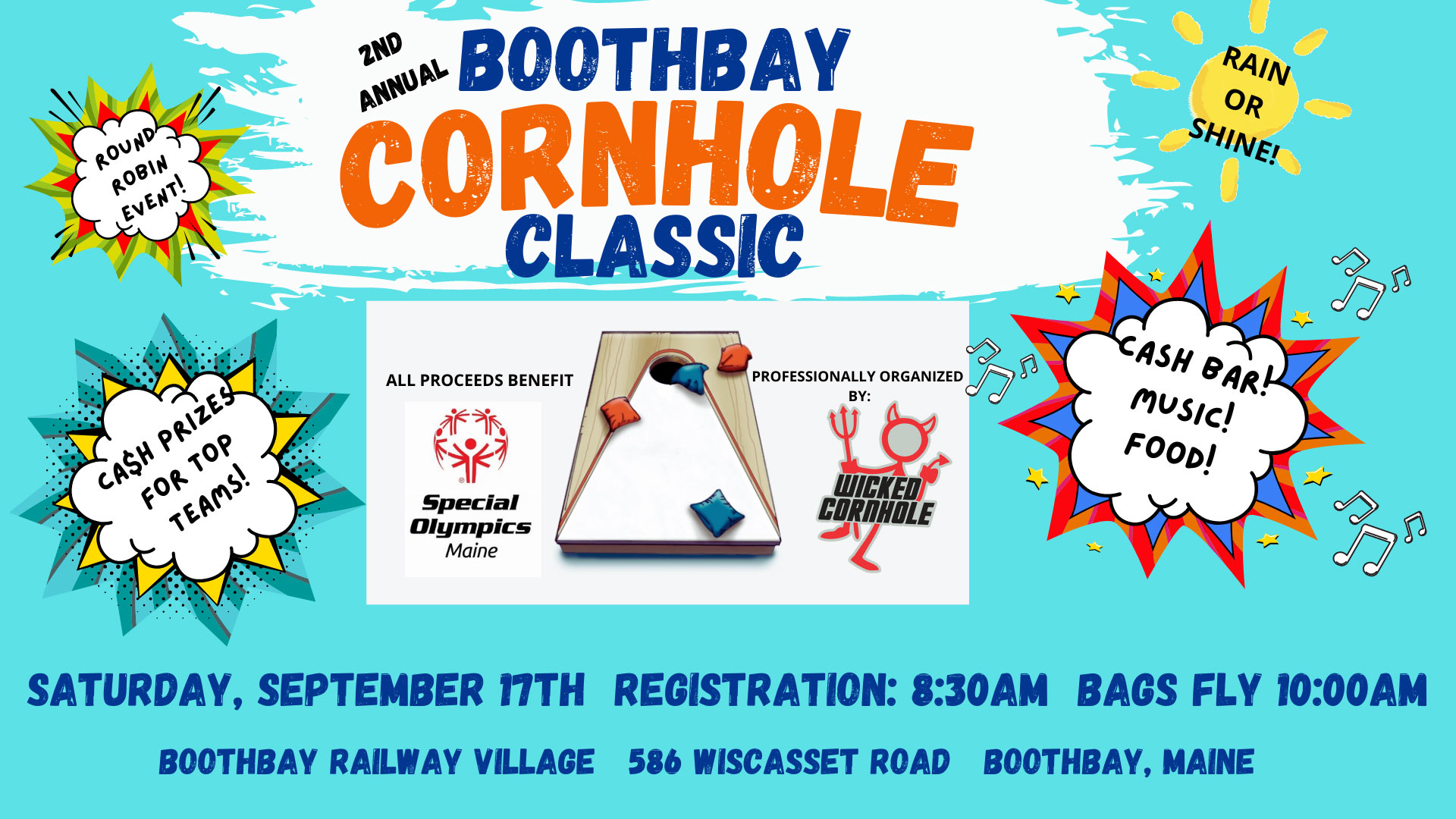 Boothbay Charities Classic Cornhole Tournament Flyer
