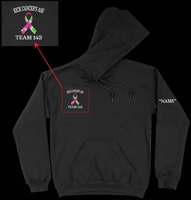 Team 143 black hoodie