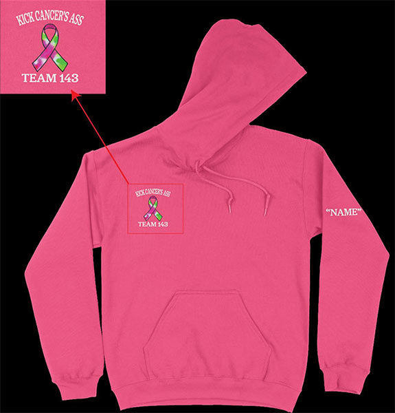 Team 143 pink hoodie